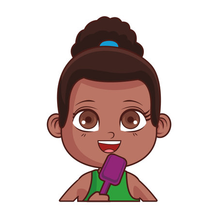 cute summer girl cartoon vector illustration graphic designのイラスト素材