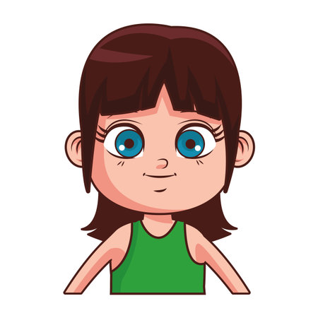 cute summer girl cartoon vector illustration graphic designのイラスト素材