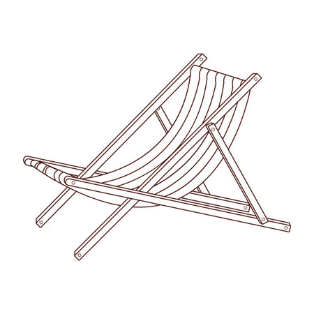 Wooden sunchair cartoon vector illustration graphic designのイラスト素材