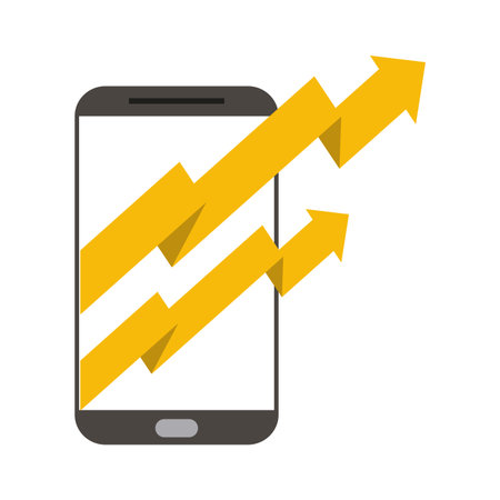 smartphone with arrows up vector illustration graphic designのイラスト素材