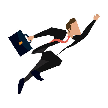 businessman running with briefcase vector illustration graphic designのイラスト素材