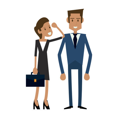 Business coworkers businesswoman and businessman with briefcase vector illustration graphic designのイラスト素材