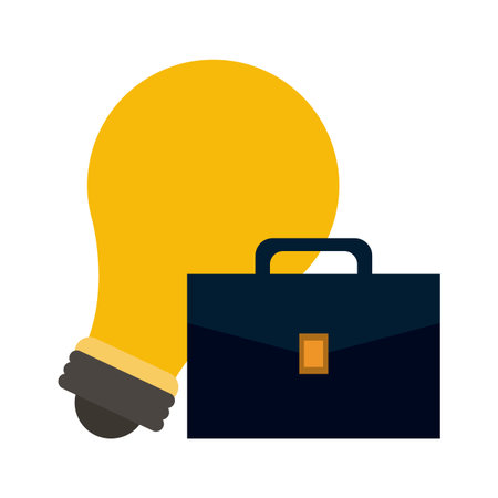 business briefcase and bulb light big idea vector illustration graphic designのイラスト素材