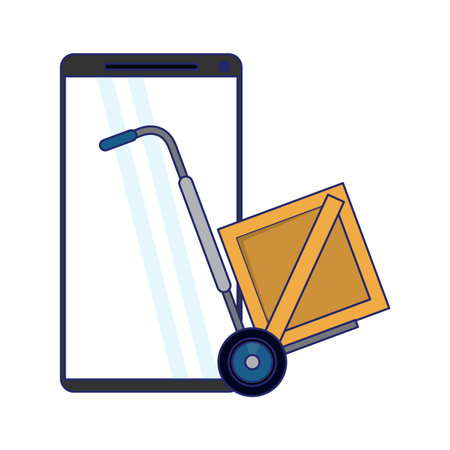 Online delivery and logistics with smartphone concept vector illustration graphic designのイラスト素材
