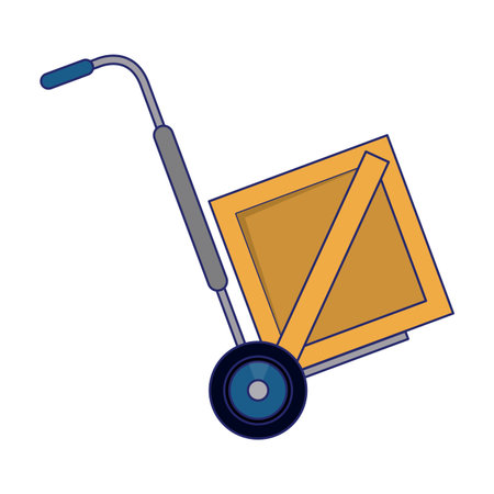 Delivery and logistics handtruck with box vector illustration graphic designのイラスト素材