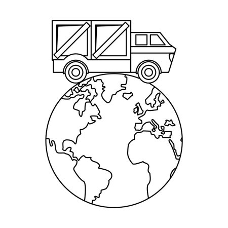 Delivery and logistics vehicle truck vector illustration graphic designのイラスト素材