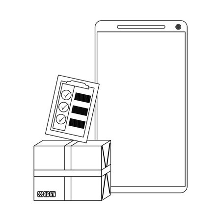 Online delivery and logistics with smartphone concept vector illustration graphic designのイラスト素材