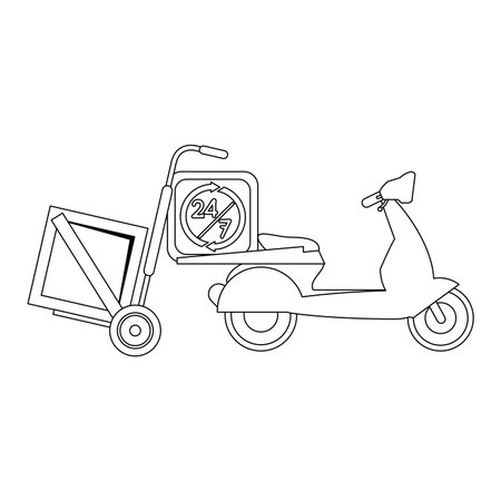 Fast delivery and logistics in scooter vector illustration graphic designのイラスト素材
