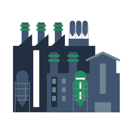 Factory industry building isolated cartoon vector illustration graphic designのイラスト素材