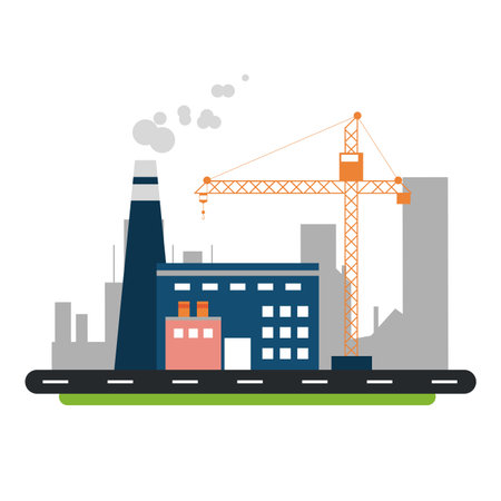 Factoy industry building in the city vector illustration graphic designのイラスト素材