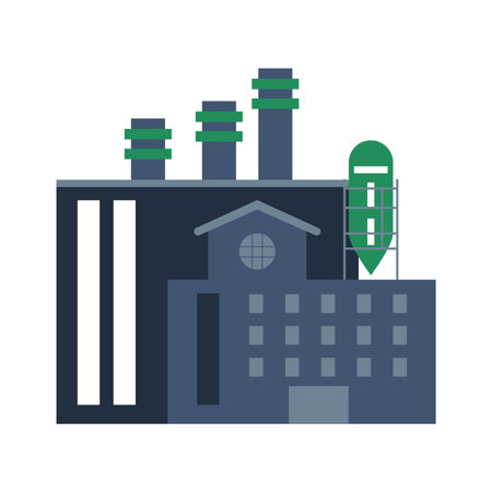 Factory industry building isolated cartoon vector illustration graphic designのイラスト素材