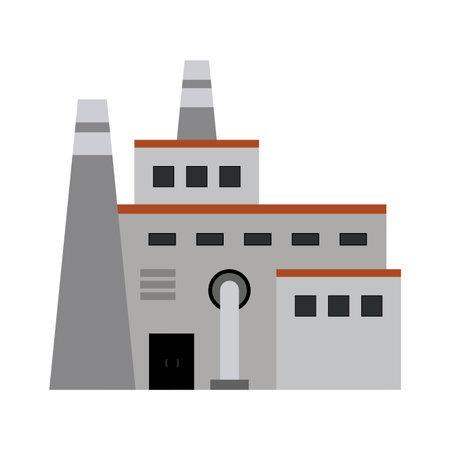 Factory industry building isolated cartoon vector illustration graphic designのイラスト素材