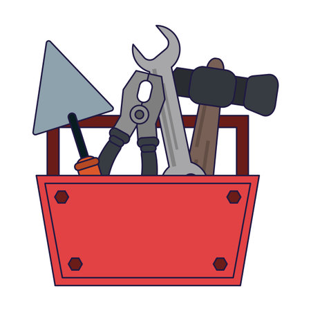 toolbox with wrench hammer and plier vector illustration graphic designのイラスト素材
