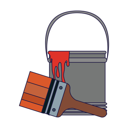 tools paint bucket and brush vector illustration graphic designのイラスト素材