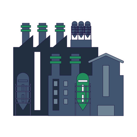 Factory industry building isolated cartoon vector illustration graphic designのイラスト素材