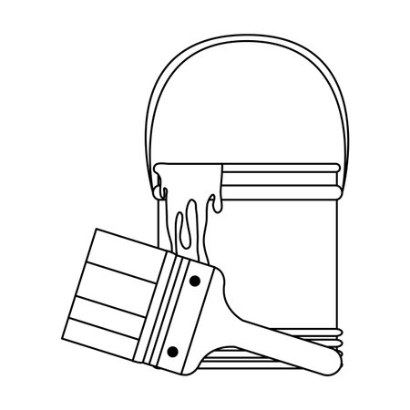tools paint bucket and brush vector illustration graphic designのイラスト素材