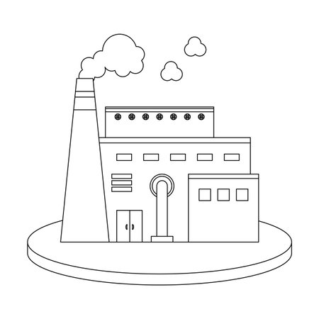 Factoy industry building on nature vector illustration graphic designのイラスト素材