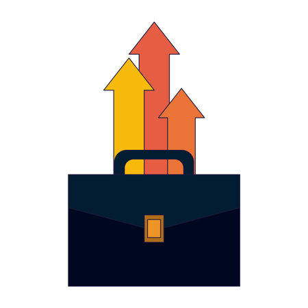 business briefcase with arrows up vector illustration graphic designのイラスト素材