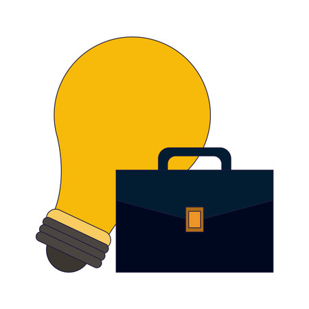 business briefcase and bulb light big idea vector illustration graphic designのイラスト素材