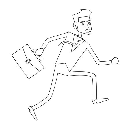 businessman running with briefcase vector illustration graphic designのイラスト素材
