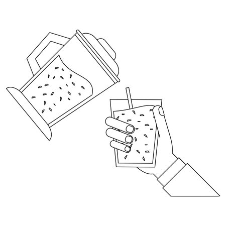 Fruit juice and smoothie blender serving in cup vector illustration graphic designのイラスト素材
