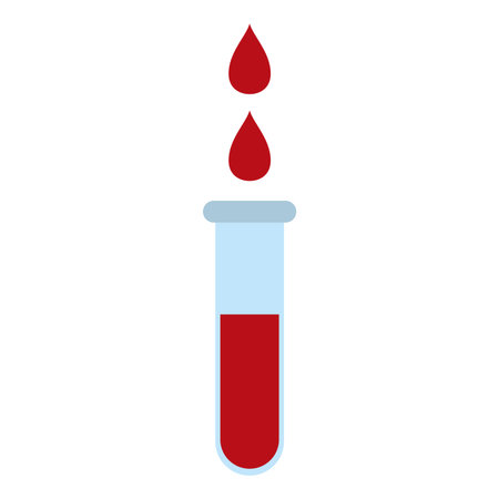 Blood drops falling test tube vector illustration graphic designのイラスト素材
