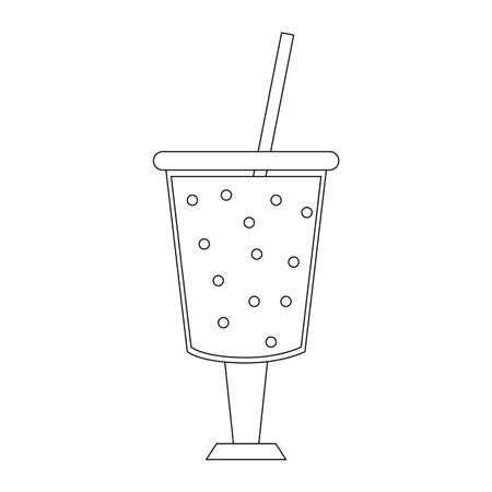 Fruit juice and smoothie glass cup with straw vector illustration graphic designのイラスト素材