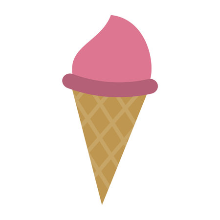 Ice cream cone with scoop cartoon vector illustration graphic designのイラスト素材