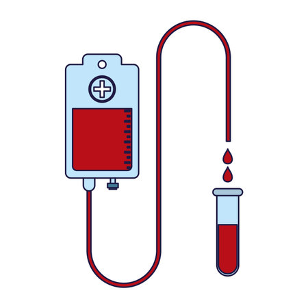 Blood donation bag transfering to tube vector illustration graphic designのイラスト素材
