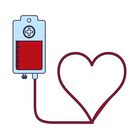 Blood donation bag and heart shaped vector illustration graphic designのイラスト素材