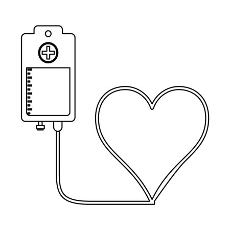 Blood donation bag and heart shaped vector illustration graphic designのイラスト素材