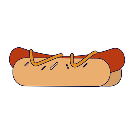 Hot dog fast food cartoon vector illustration graphic designのイラスト素材