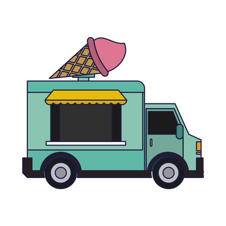 Food truck ice cream restaurant vector illustration graphic designのイラスト素材