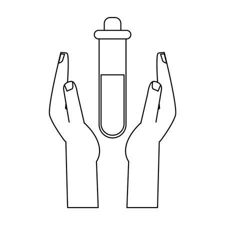 Blood test tube hands protection vector illustration graphic designのイラスト素材