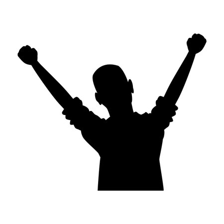 Happy man with arms up vector illustration graphic designのイラスト素材