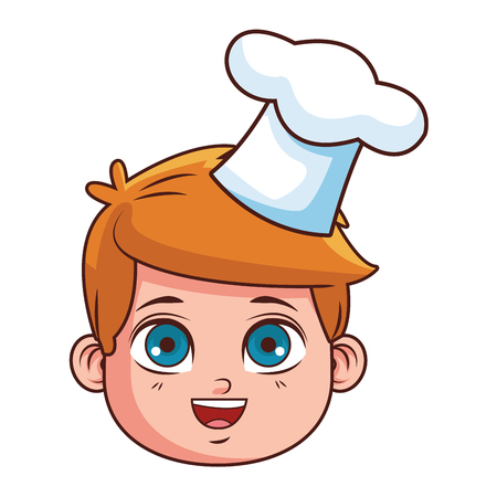 Chef kid smiling face vector illustration graphic designのイラスト素材