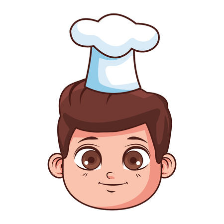 Chef kid smiling face vector illustration graphic designのイラスト素材
