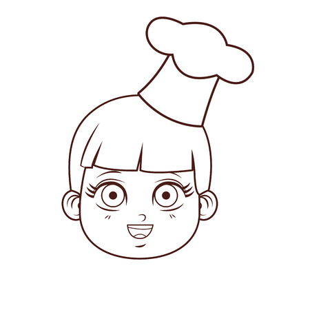 Chef kid boy with hat smiling face vector illustration graphic designのイラスト素材