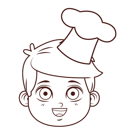Chef kid boy with hat smiling face vector illustration graphic designのイラスト素材