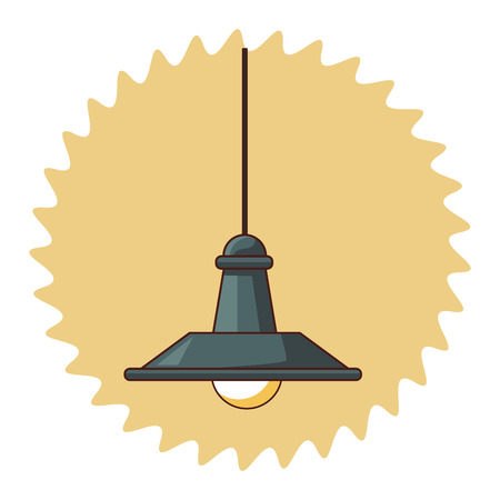 Roof light lamp isolated over round label background vector illustration graphic designのイラスト素材