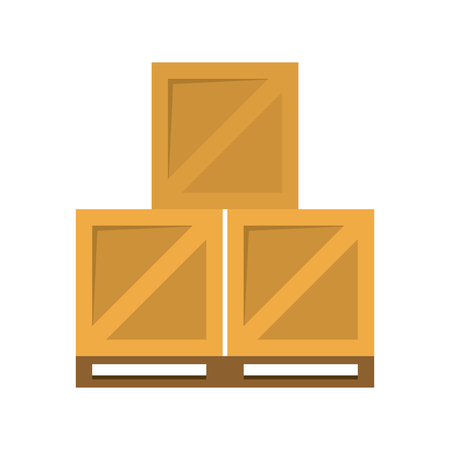 Delivery and logistics wooden boxes on stand vector illustration graphic designのイラスト素材