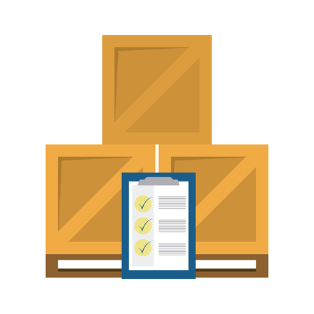 Delivery and logistics boxes and clipboard vector illustration graphic designのイラスト素材