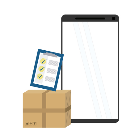 Online delivery and logistics with smartphone concept vector illustration graphic designのイラスト素材