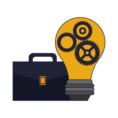 Business briefcase and bulb light vector illustration graphic designのイラスト素材