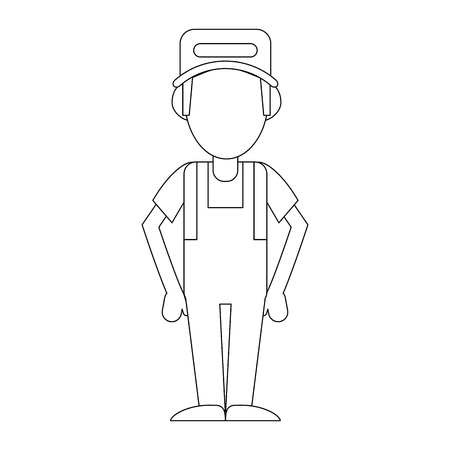 Car mechanic with hat and overrall vector illustration graphic designのイラスト素材