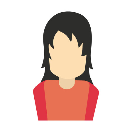 woman faceless avatar profile vector illustration graphic designのイラスト素材