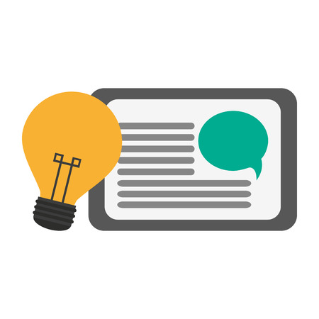 tablet and big idea vector illustration graphic designのイラスト素材