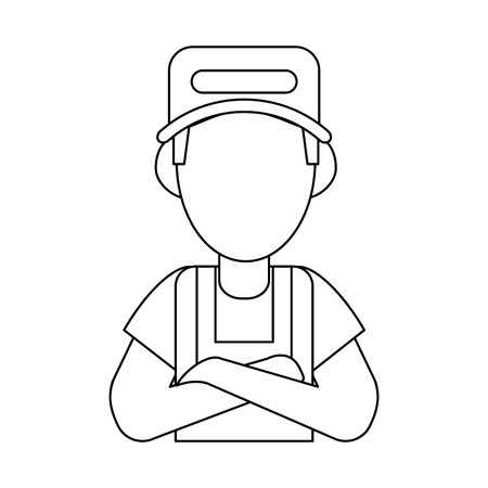 Car mechanic crossed arms avatar vector illustration graphic designのイラスト素材