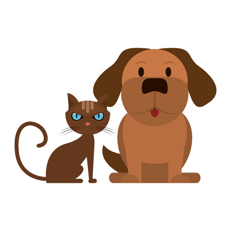Dog and cat animals cartoon vector illustration graphic designのイラスト素材
