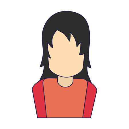 woman faceless avatar profile vector illustration graphic designのイラスト素材
